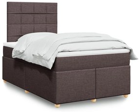 VidaXL Κρεβάτι Boxspring με Στρώμα Σκούρο Καφέ 120x190 εκ Υφασμάτινο