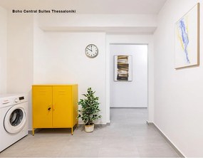 Ντουλάπα μεταλλική Nextdeco δίφυλλη κίτρινη Υ102x80x40εκ.