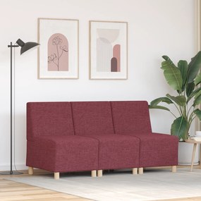 vidaXL Καθίσμα Σαλονιού 3 pcs Μπορντό 55 x 74 x 82 εκ. ύφασμα
