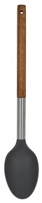 Κουτάλα Ραγκού Ρηχή 01-2657 Stone Με Λαβή Ξύλο Anthracite Estia Wood