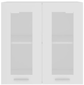 vidaXL Ντουλάπι Κρεμαστό με Τζάμι Λευκό 60x31x60 εκ. από Επεξ. Ξύλο
