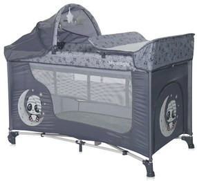 LORELLI ΠΑΡΚΟΚΡΕΒΑΤΟ 2 ΕΠΙΠΕΔΩΝ ΜΕ ΑΛΛΑΞΙΕΡΑ MOONLIGHT PLUS COOL GREY PANDAS 10080572362