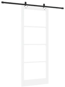 vidaXL Συρόμενη Πόρτα  με Σετ Υλικών Λευκή 93x232 cm Συμπαγές Ξύλο Πεύκου