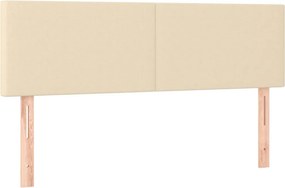 vidaXL Κρεβάτι Boxspring με Στρώμα Κρεμ 140x190 εκ. Υφασμάτινο