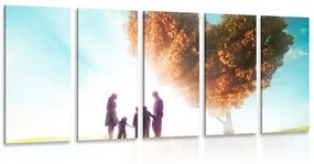 οικογενειακή πινελιά εικόνας 5 μερών - 100x50