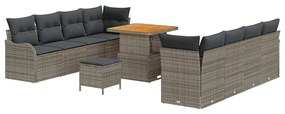 vidaXL Σετ Καναπέ Κήπου 11 pcs Γκρι συνθετικό ρατάν