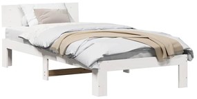 vidaXL Σκελετός Κρεβατιού Λευκό 90 x 200 cm Μασίφ ξύλο πεύκου