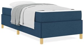vidaXL Σκελετός Κρεβατιού με στρώμα Μπλε 90 x 200 cm ύφασμα