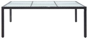 vidaXL Τραπεζαρία Εξωτερικού Χώρου Μαύρη 200x150x74 εκ. Συνθετ. Ρατάν