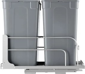 VEVOR Double Pullout Waste Container Kitchen Trash Can Soft Close Grey 35QTx2