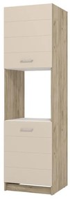 Στήλη κουζίνας DIANA BD 60 Grey Oak - Sand Γυαλιστερό 60x58x216εκ. 60x58x215 εκ.