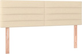 vidaXL Κρεβάτι Boxspring με Στρώμα Κρεμ 140x190 εκ. Υφασμάτινο