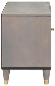 vidaXL Ντουλάπι TV Γκρι και Χρυσό 80 x 31.5 x 46 cm Μασίφ ξύλο μάνγκο
