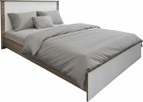 Κρεβάτι Athos pakoworld σε sonoma-λευκή απόχρωση 140x200εκ