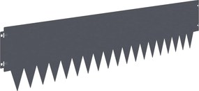 vidaXL Περίγραμμα γκαζόν 10 τμχ. 103 x 25 εκ Steel Ανθρακί