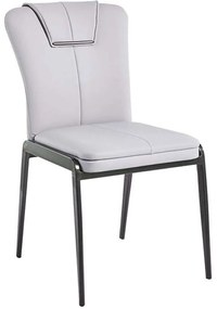 Καρέκλα Andria ΕΜ716,4 47x60x86cm Light Grey-Black Metal, Technoderma