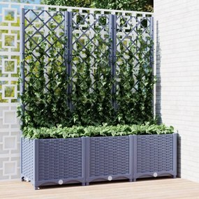 vidaXL Ζαρντινιέρα Κήπου με Καφασωτό Μπλε Γκρι 120x40x136 εκ. από PP