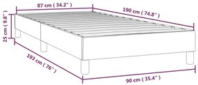 Πλαίσιο Κρεβατιού Boxspring Ανοιχτό Γκρι 90x190 εκ. Υφασμάτινο - Γκρι