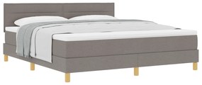 vidaXL Κρεβάτι με Ελατήριο και Στρώμα Taupe 180x200 εκ. Ύφασμα