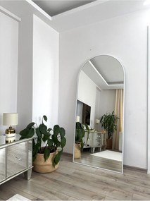 Stewehome Οβάλ καθρέφτης δαπέδου με μεταλλικό πλαίσιο Λευκό 180x80 cm