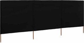 vidaXL Προστατευτικό Αέρα με 3 Πάνελ Μαύρο 400 x 120 εκ. Υφασμάτινο