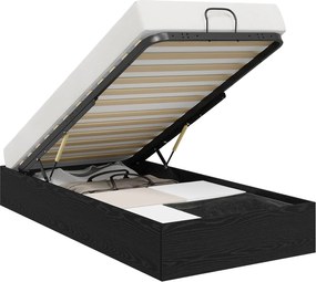 vidaXL Κρεβάτι Οθωμανικού Τύπου Μαύρη Δρυς 193 x 90 x 25 εκ