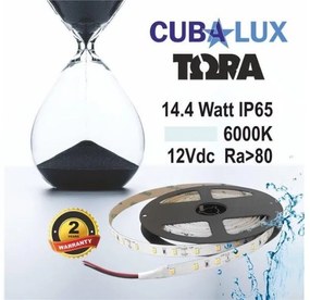 Ταινία LED 14,4W IP65 12V 3000K 4000K 6000K 5M TORA Cubalux 500016