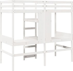 vidaXL Σκελετός Υπερ. Χωρίς Στρώμα Λευκό 75x190 εκ. Μασίφ Ξύλο Πεύκου