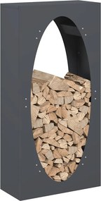 vidaXL Ράφι Καυσόξυλων Ανθρακί 50x23x100 εκ. Χάλυβας ψυχρής έλασης