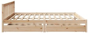 vidaXL Σκελετός Κρεβατιού Χωρίς Στρώμα 180x200 εκ Μασίφ Ξύλο Πεύκου