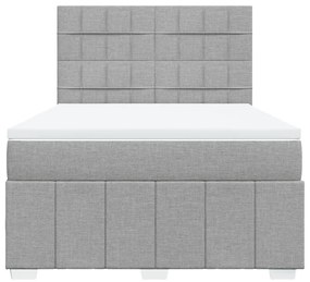 Κρεβάτι Boxspring με Στρώμα Αν. Πράσινο 160x200εκ Υφασμάτινο - Γκρι