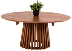 ΤΡΑΠΕΖΙ ΣΑΛΟΝΙΟΥ ΣΤΡΟΓΓΥΛΟ FRANTZ HM9523.11 ΜΑΣΙΦ MINDI ΞΥΛΟ-ΦΥΣΙΚΟ Φ100X45Υεκ.