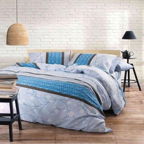 Κουβερλί Σετ 2τμχ. Vita Blue Ρυθμός  Semi-double 160x240cm Cotton-Polyester