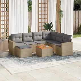 vidaXL Patio Sofa Set 8-θέσια Μικτό μπεζ και γκρι
