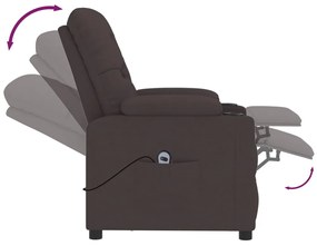 vidaXL Πολυθρόνα Ανακλινόμενη Ηλεκτρική Σκούρο Καφέ Υφασμάτινη