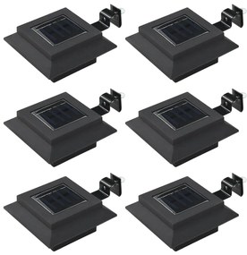 vidaXL Φωτιστικά Εξωτ. Χώρου Ηλιακά 6 τεμ. LED Τετράγωνα Μαύρα 12 εκ.