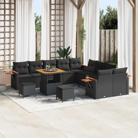 vidaXL Σετ Καναπέ Κήπου 17 τεμ. 10-Αριθμός καθισμάτων Μαύρο
