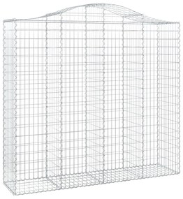 vidaXL Συρματοκιβώτια Τοξωτά 8 τεμ. 200x50x180/200 εκ. Γαλβαν. Ατσάλι