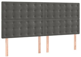 vidaXL Κεφαλάρια Κρεβατιού 4 τεμ.Σκούρο Γκρι 100x5x78/88 εκ. Βελούδινο
