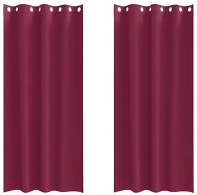 vidaXL Κουρτίνες με κουρτίνες 2 pcs Κόκκινο 225x140εκ. Πολυεστέρας