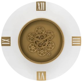Ρολόι Τοίχου Clock 78667-DS 60x60x8cm White-Gold Artekko Μέταλλο