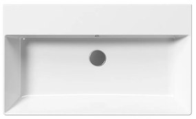 GSI Kube-X 9422 Λευκός Πορσελάνινος Νιπτήρας Μπάνιου Extraglaze Slim Rim Κρεμαστός ή Επιτραπέζιος 80x47 cm