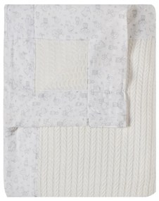 Κουβέρτα Βρεφική Πλεκτή Με Φάσα Vivari Grey-Blue Kentia Cuddle 80x100cm 100% Βαμβάκι