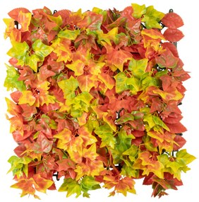 GloboStar® Artificial Garden AUTUMN MAPLE 20349 Τεχνητό Διακοσμητικό Πάνελ Φυλλωσιάς - Κάθετος Κήπος σύνθεση Φθινοπωρινός Σφένδαμος Μ50 x Π50 x Υ10cm