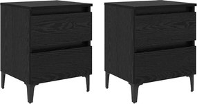 vidaXL Κομοδίνο 2 pcs Μαύρη δρυς 40 x 35 x 50 εκ. Επεξεργασμένο ξύλο