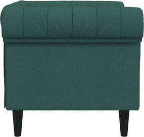 vidaXL Πολυθρόνα Chesterfield Σκούρο Πράσινο Υφασμάτινη