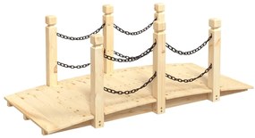 vidaXL Γέφυρα Κήπου με Αλυσίδες 150x67x56 εκ. Μασίφ Ξύλο Ερυθρελάτης