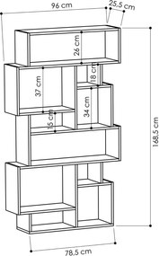 Βιβλιοθήκη Δρυς Sonoma KARMATO 96x25,5x168,5