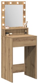 vidaXL Καθρέφτης με LED Φώταartisan oak 50x41x135 εκ