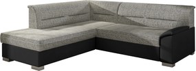 Γωνιακός καναπές Rims-Αριστερή-Μαύρο - Γκρι ανοιχτό